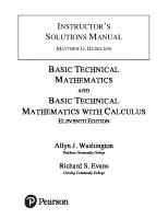 Student Solutions Manual for Basic Technical Mathematics 11 Edition
 0134434633, 9780134434636