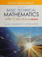 Student Solutions Manual for Basic Technical Mathematics with Calculus, SI Version (10th Edition) [10 ed.]
 0133982769, 9780133982763