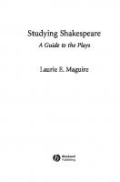Studying Shakespeare: A Guide To The Plays
 0631229841, 063122985X, 2002038481, 9780631229841, 9780470776704, 0470776706