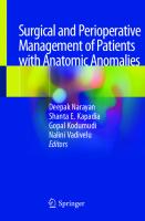 Surgical and Perioperative Management of Patients with Anatomic Anomalies [1st ed.]
 9783030556587, 9783030556600