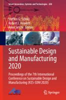 Sustainable Design and Manufacturing 2020: Proceedings of the 7th International Conference on Sustainable Design and Manufacturing (KES-SDM 2020) [1st ed.]
 9789811581304, 9789811581311