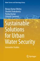 Sustainable Solutions for Urban Water Security : Innovative Studies [1st ed.]
 9783030531096, 9783030531102