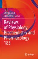 Targets of Cancer Diagnosis and Treatment: Ion Transport in Tumor Biology (Reviews of Physiology, Biochemistry and Pharmacology, 183)
 3031039939, 9783031039935