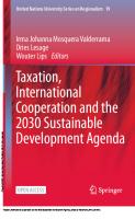 Taxation, International Cooperation and the 2030 Sustainable Development Agenda [1 ed.]
 9783030648572, 9783030648565