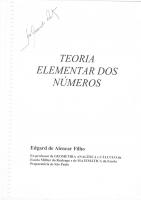 Teoria Elementar dos Números [1 ed.]