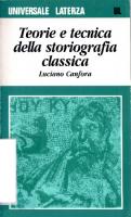 Teorie e tecnica della storiografia classica [II ed.]