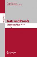 Tests and Proofs: 17th International Conference, TAP 2023, Leicester, UK, July 18–19, 2023, Proceedings (Lecture Notes in Computer Science, 14066)
 3031388275, 9783031388279