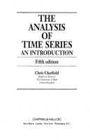 The Analysis of Time Series: An Introduction [5 ed.]
 0412716402,  9780412716409