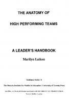 The Anatomy of High Performing Teams: A Leader's Handbook
 9781442680494