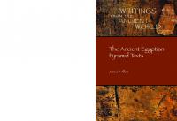 The Ancient Egyptian Pyramid Texts (Writings from the Ancient World) [2 ed.]
 9781589831827, 1589831829