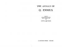 The Annals of Q. Ennius
 0198144482, 9780198144489