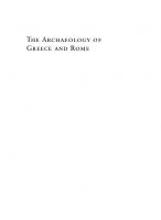 The Archaeology of Greece and Rome: Studies in Honour of Anthony Snodgrass
 9781474417105