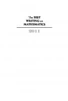 The Best Writing on Mathematics 2011 [Course Book ed.]
 9781400839544
