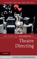 The Cambridge Introduction to Theatre Directing
 9781107347489, 9780521844499