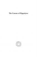 The Canons of Hippolytus
 9781463219369