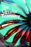 The Circular Economy: A User’s Guide
 0367200147,  9780367200145,  0367200171,  9780367200176