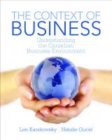 The Context of Business: Understanding the Canadian Business Environment
 9780132913003, 0132913003