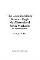 The Correspondence Between Hugh MacDiarmid and Sorley MacLean: An Annotated Edition
 9780748642328