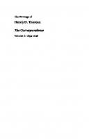 The Correspondence of Henry D. Thoreau: Volume 1: 1834 - 1848 [Course Book ed.]
 9781400851041