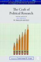The Craft of Political Research [9th ed.]
 0205854621, 9780205854622