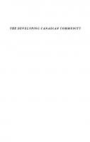 The Developing Canadian Community: Second Edition
 9781442652866
