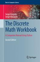The Discrete Math Workbook: A Companion Manual Using Python [Workbook ed.]
 3030422208, 9783030422202