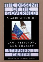 The Dissent of the Governed: A Meditation on Law, Religion, and Loyalty
 9780674262546