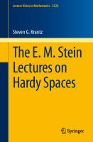 The E. M. Stein Lectures on Hardy Spaces
 3031219511, 9783031219511