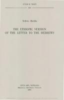 The Ethiopic version of the Letters to the Hebrews. Ediz. inglese e etiopica
 8821007642, 9788821007644