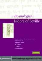 The Etymologies of Isidore of Seville
 0521837499, 9780521837491, 9780511221002