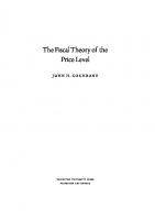 The Fiscal Theory of the Price Level
 9780691243245
