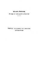 The French Influence in English Literature: From the Accession of Elizabeth to the Reestoration
 9780231894050
