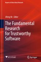 The Fundamental Research for Trustworthy Software (Reports of China’s Basic Research) [1 ed.]
 9819955882, 9789819955886