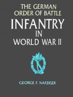 The German Order of Battle Infantry in World War I