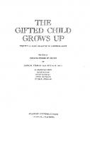The Gifted Child Grows Up: Twenty-Five Years’ Follow-Up of a Superior Group
 0-8047-0012-5
