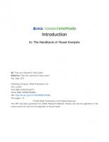 The Handbook of Visual Analysis
 0761964770, 9780761964773