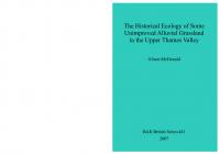 The Historical Ecology of some Unimproved Alluvial Grassland in the Upper Thames Valley
 9781407301228, 9781407320977