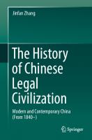 The History of Chinese Legal Civilization: Modern and Contemporary China (From 1840–) [1st ed.]
 9789811010309, 9789811010323