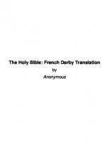 The Holy Bible: French Darby Translation