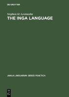 The Inga Language [Reprint 2015 ed.]
 9027933812, 9789027933812, 9783110819120
