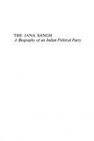 The Jana Sangh: A Biography of an Indian Political Party [Reprint 2016 ed.]
 9781512800326