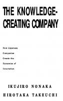 The knowledge-creating company : how Japanese companies create the dynamics of innovation
 9780195092691, 0195092694