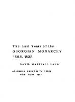 The Last Years of the Georgian Monarchy, 1658-1832