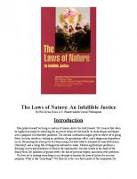 The Laws of Nature An Infallible Justice