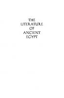 The Literature of Ancient Egypt: An Anthology of Stories, Instructions, and Poetry
 9780300128567