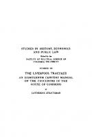 The Liverpool Tractate an Eighteenth Century Manual on the Procedure of the House of Commons
 9780231895286