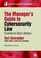 The Manager's Guide to Cybersecurity Law : Essentials for Today's Business [1 ed.]
 9781944480318