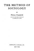 The Method of Sociology