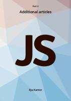 The Modern JavaScript Tutorial - Part III. Additional Articles (Regexps, Animations, etc.) [3]