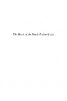 The Music of the French Psalter of 1562: A Historical Survey and Analysis • With the Music in Modern Notation
 9780231895637